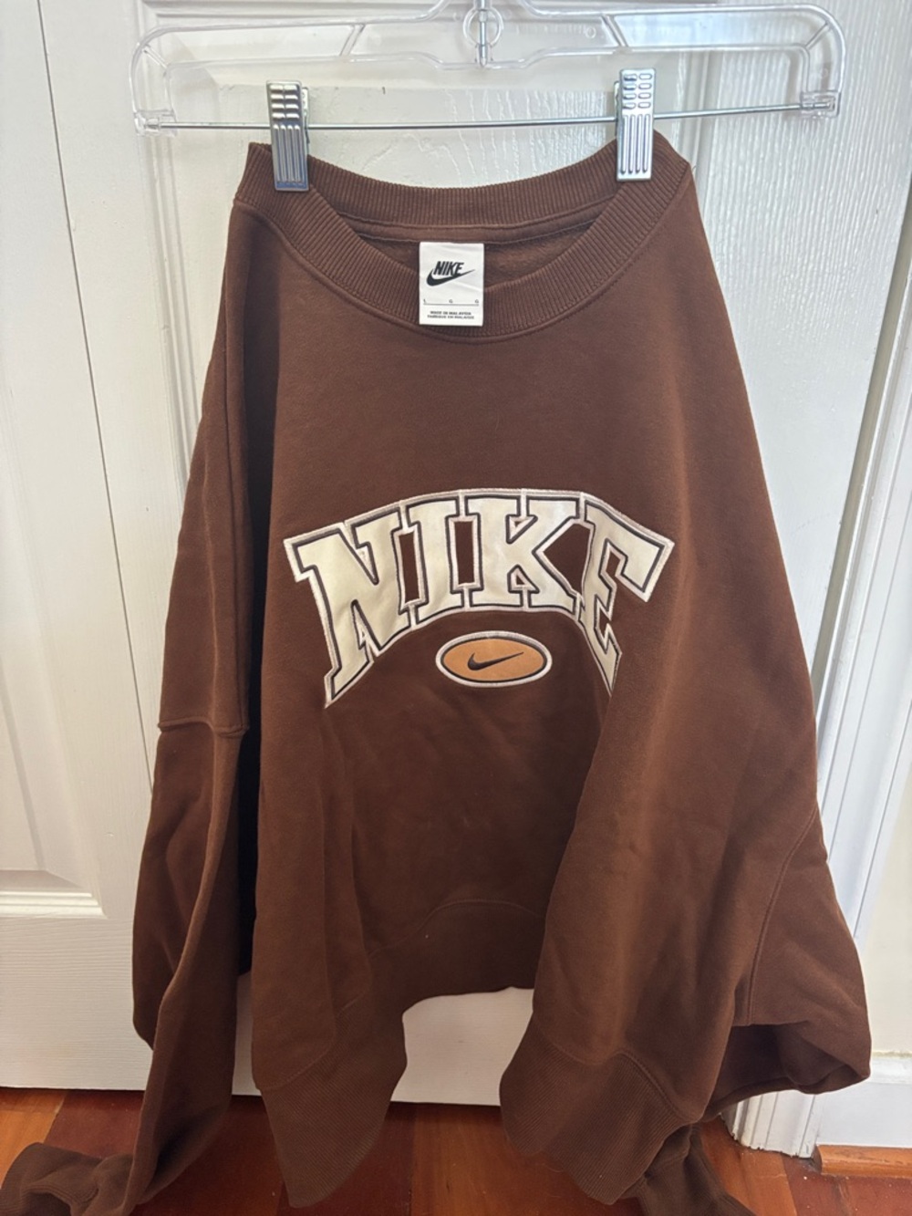 Nike Brown and Cream Logo Sweatshirt